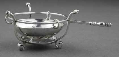19th Century Dutch Miniature Silver Toy Chestnut Roaster
